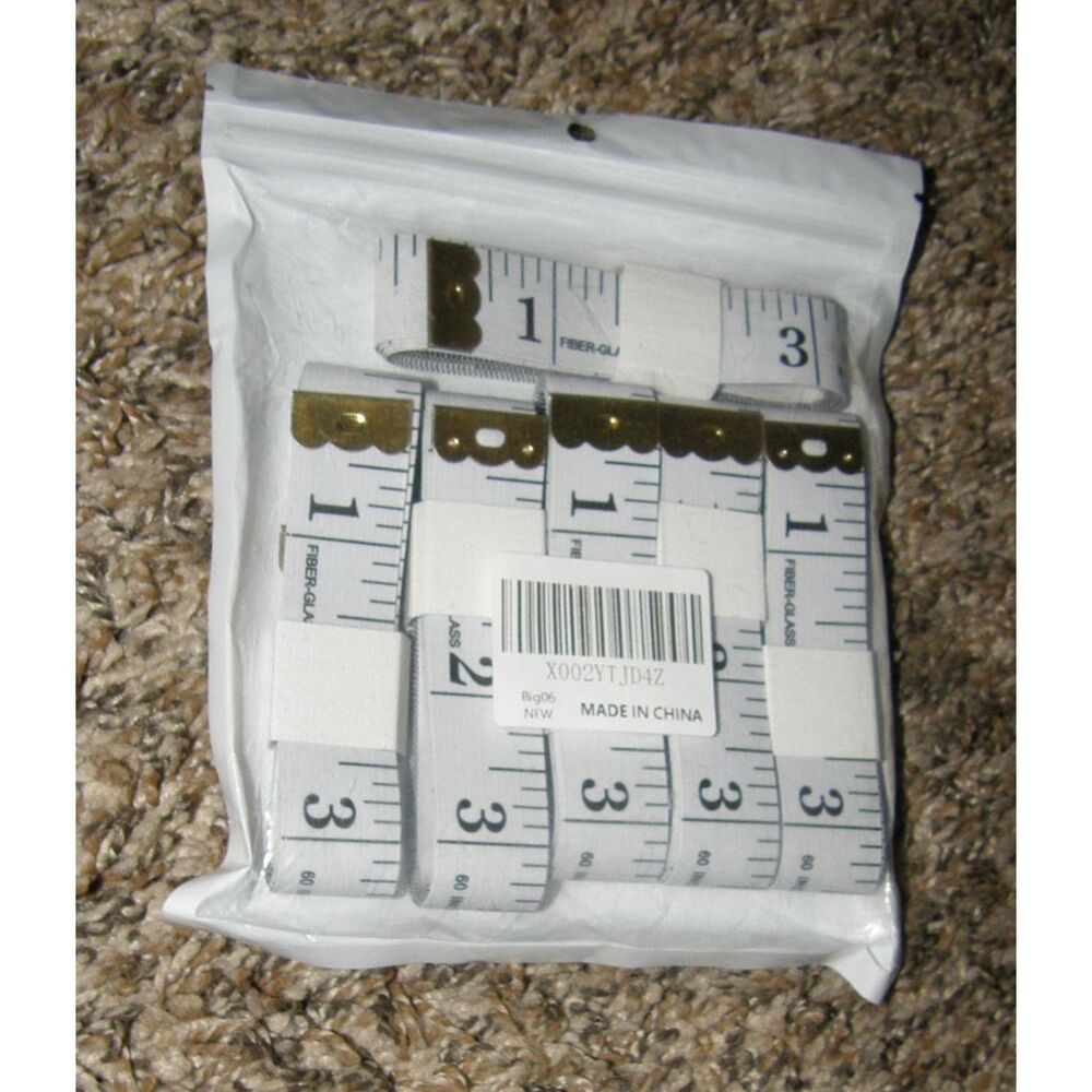 NEW White 60" / 150 Cm Fabric Sewing Tailors Tape Measure Lot of 6